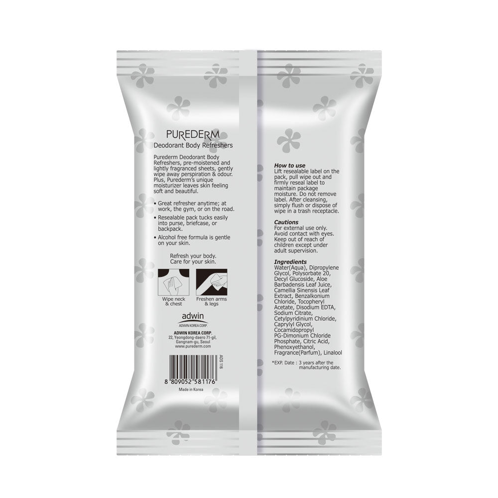 PUREDERMデオドラントボディリフレッシャー(15ea)
