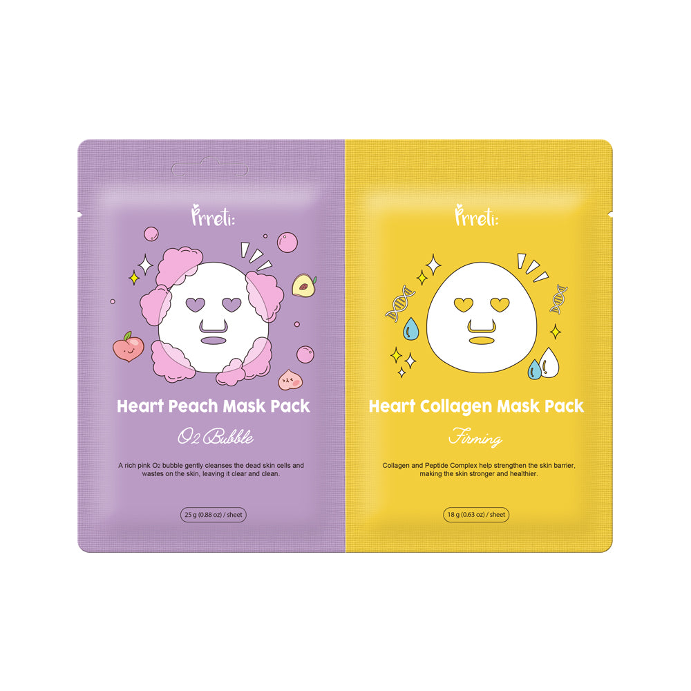 PRRETI Dual Mask 2sheets (O2Bubble,Firming)