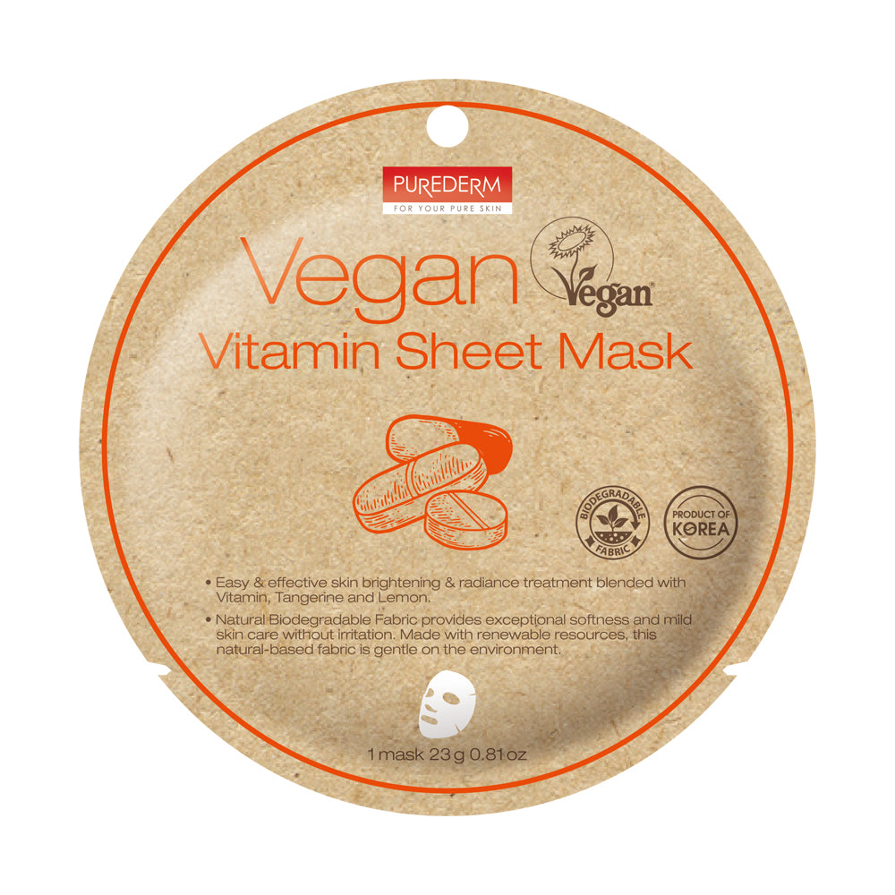 PUREDERM Vegan Sheet Mask (Vitamin)