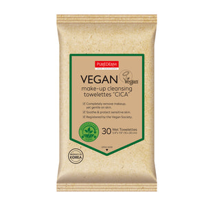 PUREDERM Vegan Make-up Cleansing Towelettes "Cica" 30 sheets