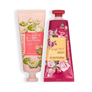 FARMSTAY PINK FLOWER BLOOMING HAND CREAM 2SET(WATER LILY, PINK ROSE)