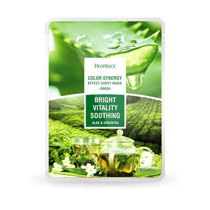 DEOPROCE COLOR SYNERGY EFFECT SHEET MASK GREEN  20g/10SHEET