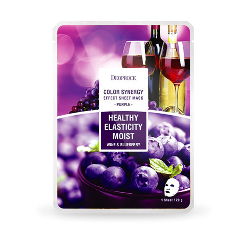 DEOPROCE COLOR SYNERGY EFFECT SHEET MASK PURPLE  20g/10SHEET