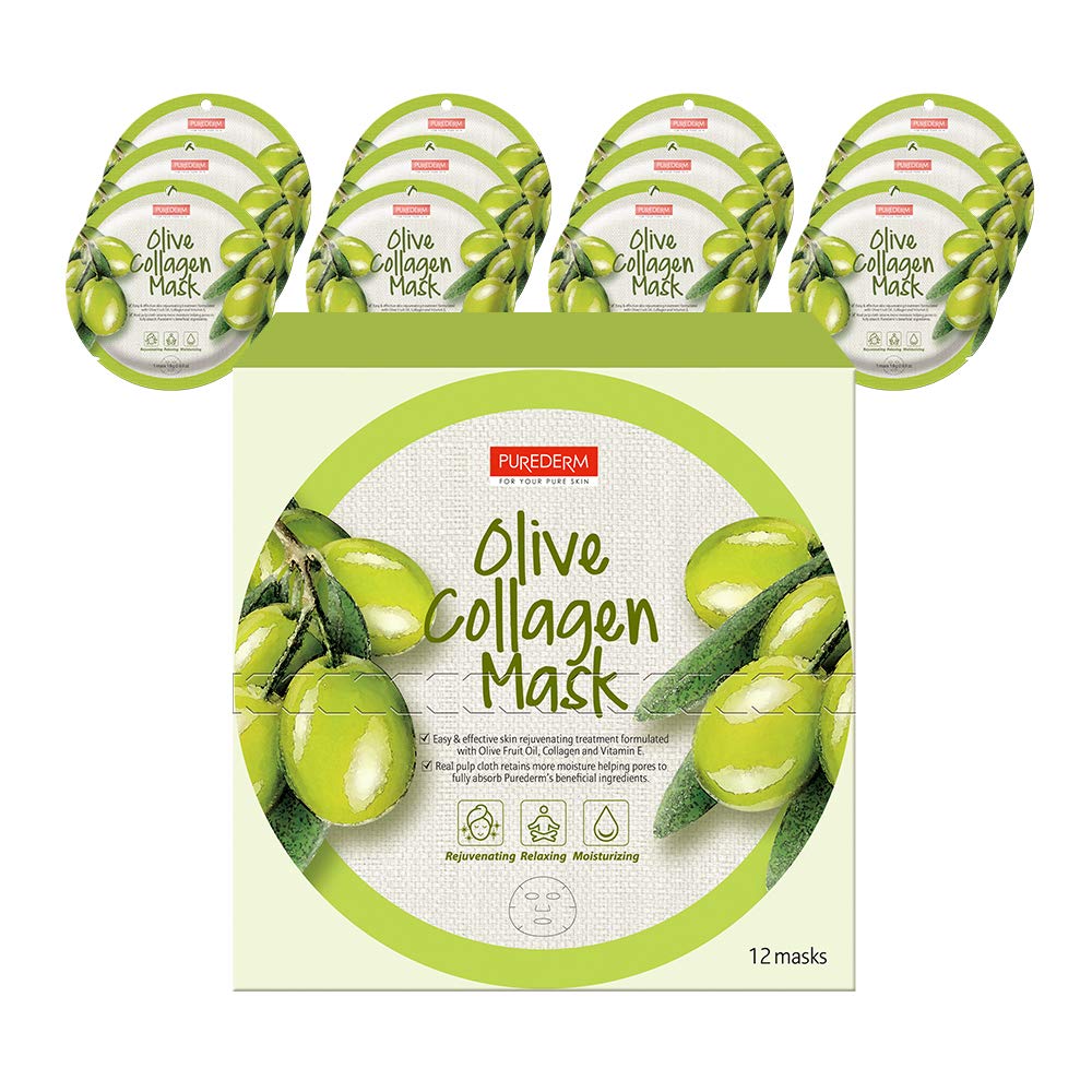 PUREDERM Olive Collagen Circle Mask(12sheets)