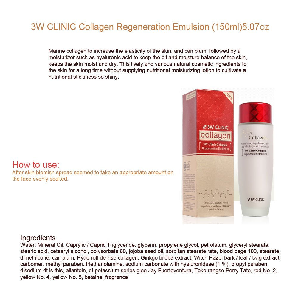 Émulsion régénératrice de collagène 3W CLINIC