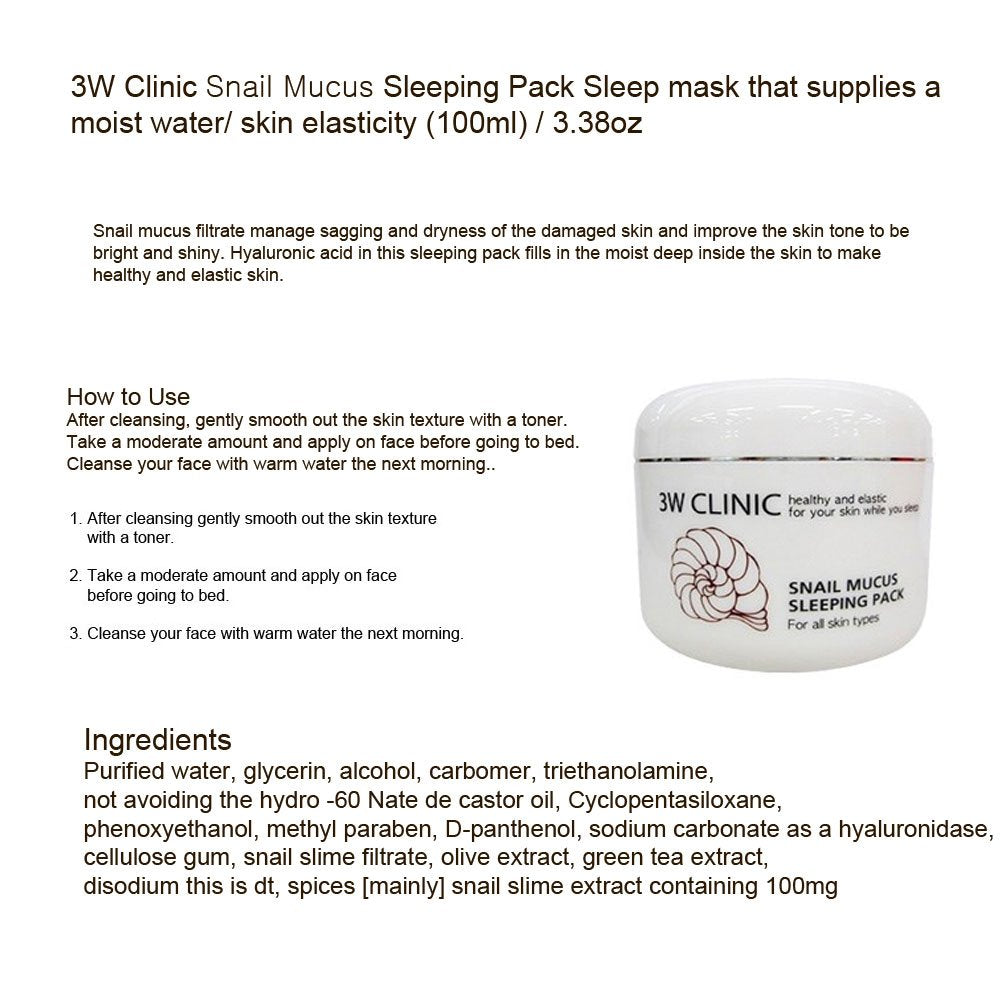 3W CLINIQUE Snail Mucus Sleeping Pack