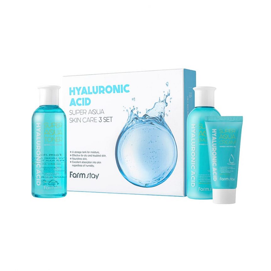 FARMSTAY HYALURONIC ACID SUPER AQUA SKIN CARE 3SET
