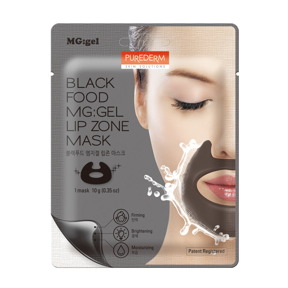 PUREDERM Black Food MG:gel Lip Zone Mask (1sheets)
