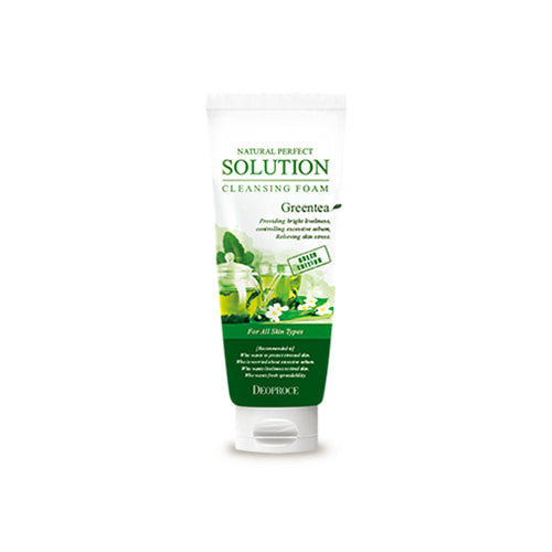 DEOPROCE NATURAL PERFECT SOLUTION CLEANSING FOAM GREEN EDITION GREENTEA