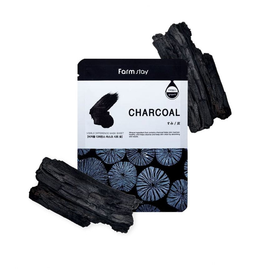 FARMSTAY VISIBLE DIFFERENCE MASK SHEET CHAR-COAL