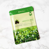 FARMSTAY VISIBLE DIFFERENCE MASK SHEET GREENTEA SEED.